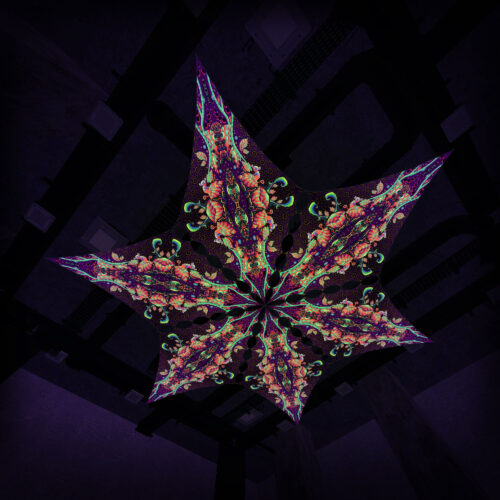 JS-DM02 - 6 Diamonds Canopy Set - UV-Reactive Flurescent Ceiling Decoration - 3D-Preview