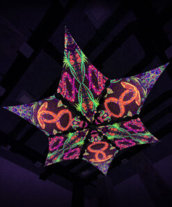 JS-DM03 and JS-DM01 - 6 Diamonds Canopy Set - UV-Reactive Flurescent Ceiling Decoration - 3D-Preview