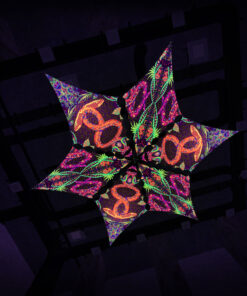 JS-DM03 and JS-DM01 - 6 Diamonds Canopy Set - UV-Reactive Flurescent Ceiling Decoration - 3D-Preview