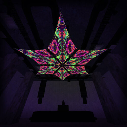 JS-DM03 - 6 Diamonds Canopy Set - UV-Reactive Flurescent Ceiling Decoration - 3D-Preview