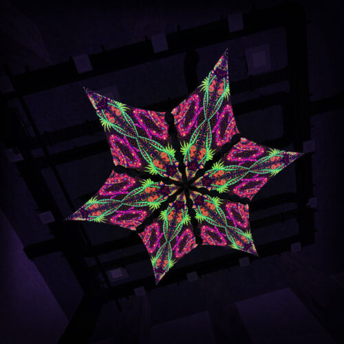 JS-DM03 - 6 Diamonds Canopy Set - UV-Reactive Flurescent Ceiling Decoration - 3D-Preview