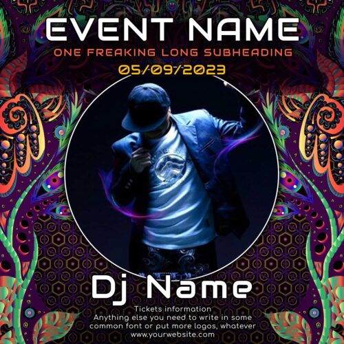 Jungle Snakes - Free Party Promotion Materials - Facebook Instagram Post Template - Featured Artist