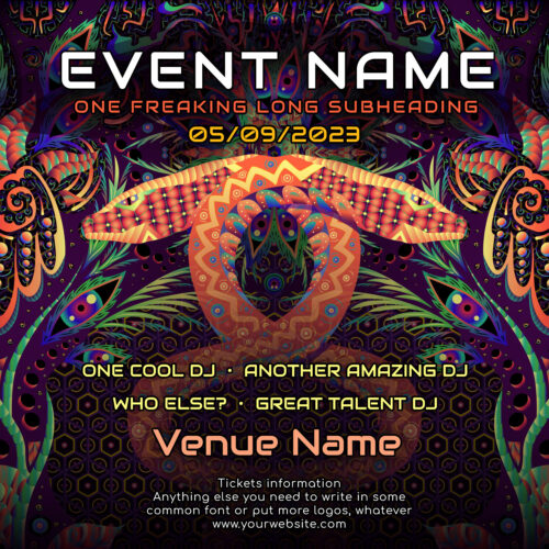 Jungle Snakes - Free Party Promotion Materials - Facebook Instagram Post Template