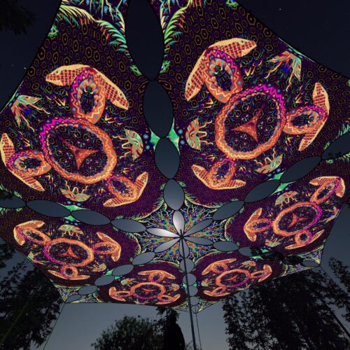 JS-TR01 - 6 Triangles Canopy Set - UV-Reactive Flurescent Ceiling Decoration - 3D-Preview