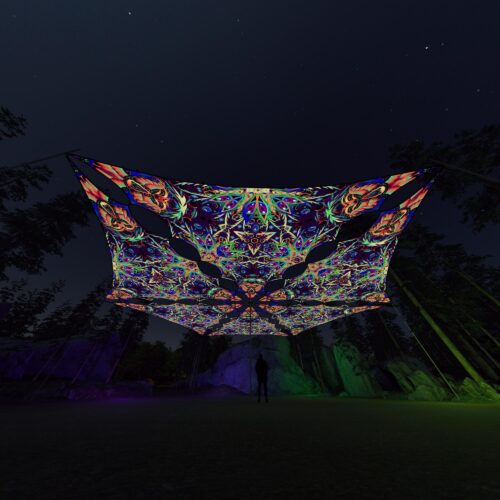 JS-TR02 - 6 Triangles Canopy Set - UV-Reactive Flurescent Ceiling Decoration - 3D-Preview