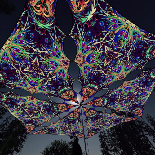 JS-TR02 - 6 Triangles Canopy Set - UV-Reactive Flurescent Ceiling Decoration - 3D-Preview