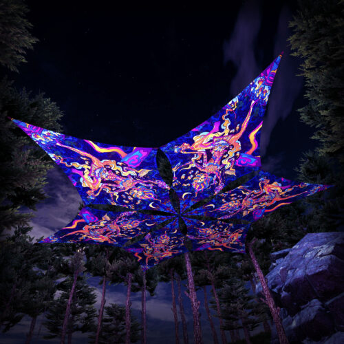 KL-DM01 - 6 Diamonds Canopy Set - UV-Reactive Flurescent Ceiling Decoration - 3D-Preview