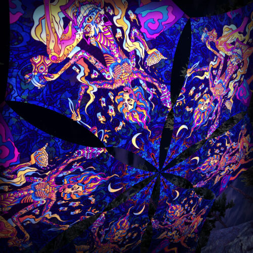 KL-DM01 - 6 Diamonds Canopy Set - UV-Reactive Flurescent Ceiling Decoration - 3D-Preview