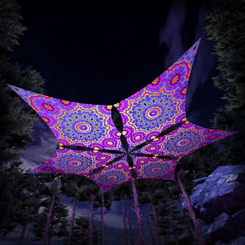 KL-DM03 - 6 Diamonds Canopy Set - UV-Reactive Flurescent Ceiling Decoration - 3D-Preview