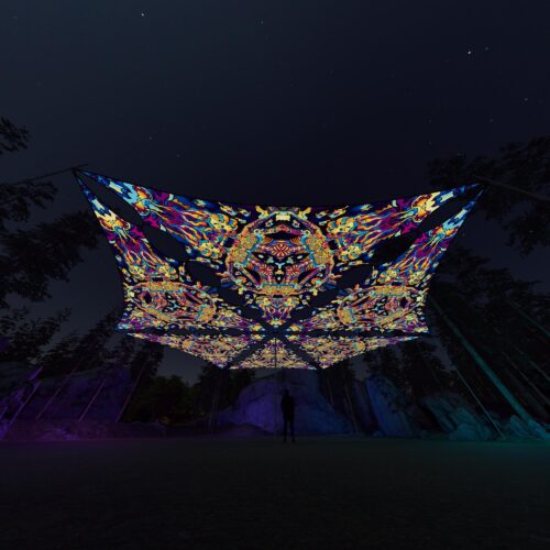 KL-TR01 - 6 Triangles Canopy Set - UV-Reactive Flurescent Ceiling Decoration - 3D-Preview