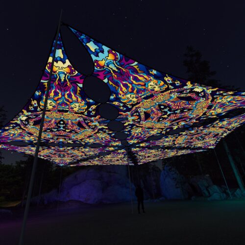 KL-TR01 - 6 Triangles Canopy Set - UV-Reactive Flurescent Ceiling Decoration - 3D-Preview