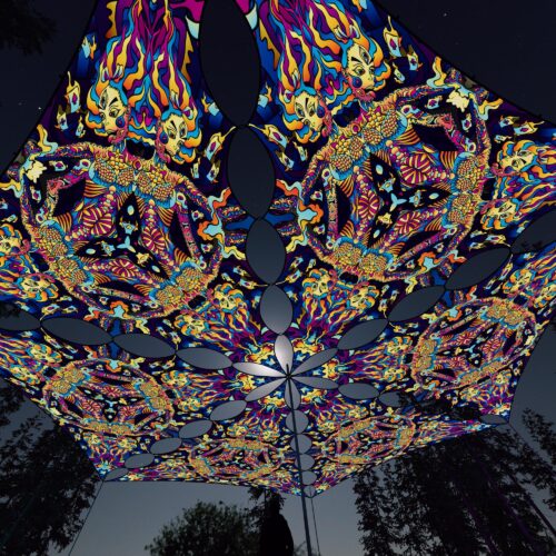 KL-TR01 - 6 Triangles Canopy Set - UV-Reactive Flurescent Ceiling Decoration - 3D-Preview