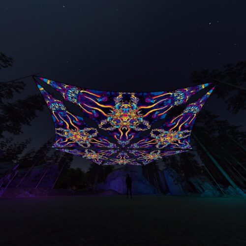 KL-TR02 - 6 Triangles Canopy Set - UV-Reactive Flurescent Ceiling Decoration - 3D-Preview