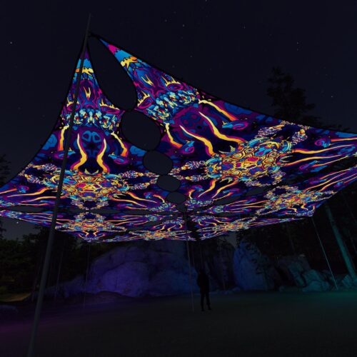 KL-TR02 - 6 Triangles Canopy Set - UV-Reactive Flurescent Ceiling Decoration - 3D-Preview