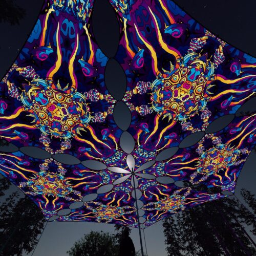 KL-TR02 - 6 Triangles Canopy Set - UV-Reactive Flurescent Ceiling Decoration - 3D-Preview