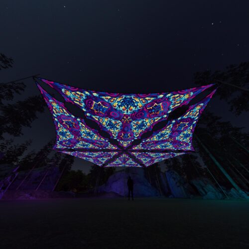 KL-TR03 - 6 Triangles Canopy Set - UV-Reactive Flurescent Ceiling Decoration - 3D-Preview