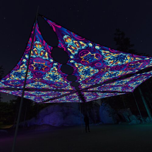 KL-TR03 - 6 Triangles Canopy Set - UV-Reactive Flurescent Ceiling Decoration - 3D-Preview