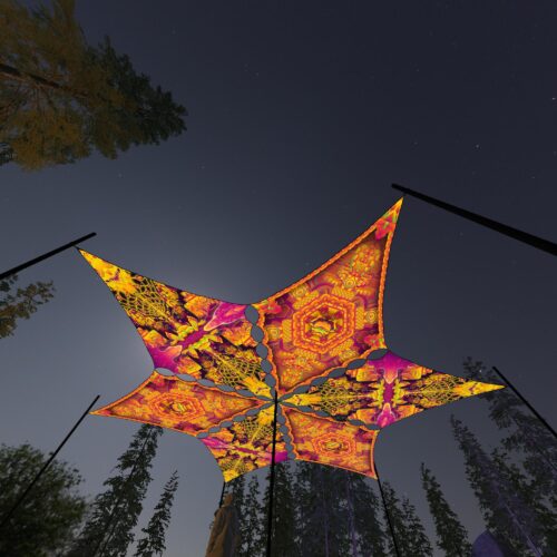 LB-DM01 and LB-DM02 - 6 Diamonds Canopy Set - UV-Reactive Flurescent Ceiling Decoration - 3D-Preview