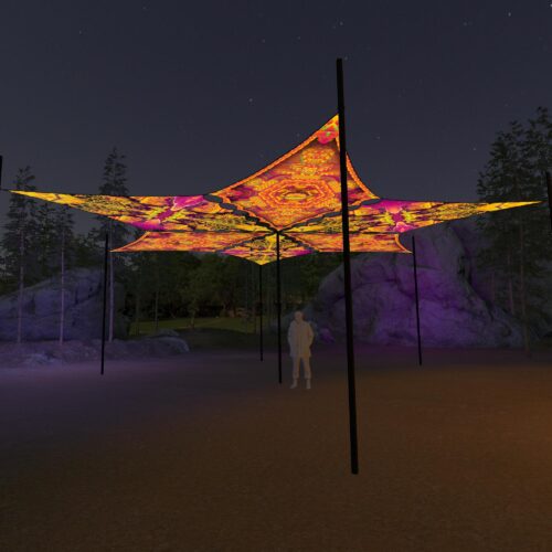 LB-DM01 and LB-DM02 - 6 Diamonds Canopy Set - UV-Reactive Flurescent Ceiling Decoration - 3D-Preview