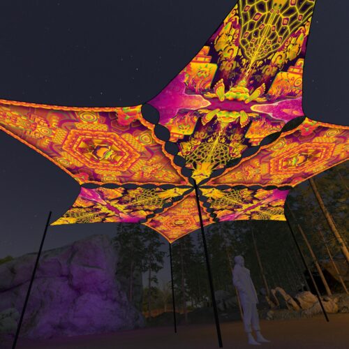 LB-DM01 and LB-DM02 - 6 Diamonds Canopy Set - UV-Reactive Flurescent Ceiling Decoration - 3D-Preview