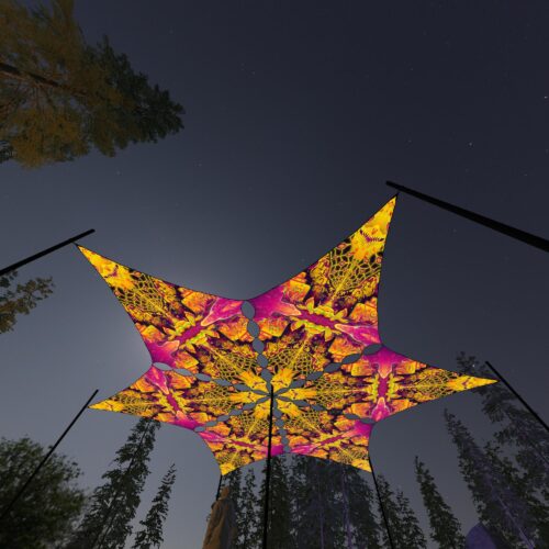 LB-DM01 - 6 Diamonds Canopy Set - UV-Reactive Flurescent Ceiling Decoration - 3D-Preview