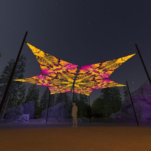 LB-DM01 - 6 Diamonds Canopy Set - UV-Reactive Flurescent Ceiling Decoration - 3D-Preview