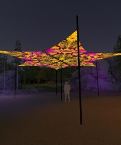LB-DM01 - 6 Diamonds Canopy Set - UV-Reactive Flurescent Ceiling Decoration - 3D-Preview