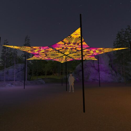 LB-DM01 - 6 Diamonds Canopy Set - UV-Reactive Flurescent Ceiling Decoration - 3D-Preview