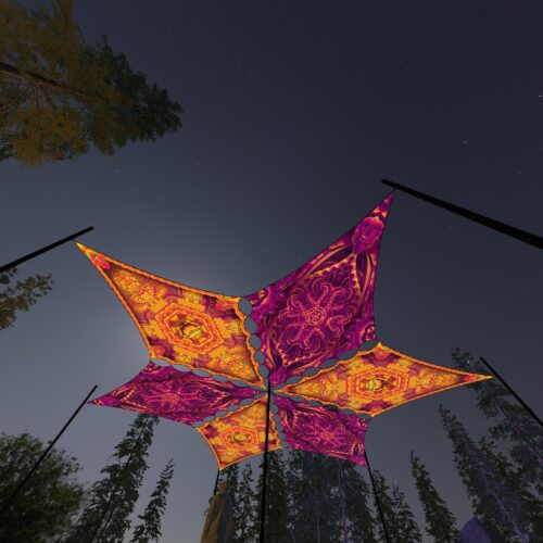 LB-DM02 and LB-DM03 - 6 Diamonds Canopy Set - UV-Reactive Flurescent Ceiling Decoration - 3D-Preview