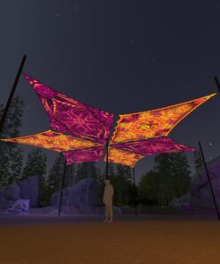 LB-DM02 and LB-DM03 - 6 Diamonds Canopy Set - UV-Reactive Flurescent Ceiling Decoration - 3D-Preview