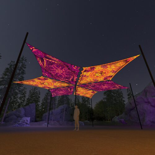 LB-DM02 and LB-DM03 - 6 Diamonds Canopy Set - UV-Reactive Flurescent Ceiling Decoration - 3D-Preview