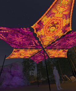 LB-DM02 and LB-DM03 - 6 Diamonds Canopy Set - UV-Reactive Flurescent Ceiling Decoration - 3D-Preview