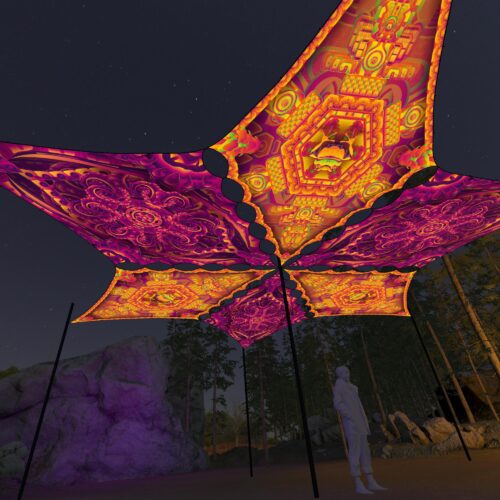 LB-DM02 and LB-DM03 - 6 Diamonds Canopy Set - UV-Reactive Flurescent Ceiling Decoration - 3D-Preview