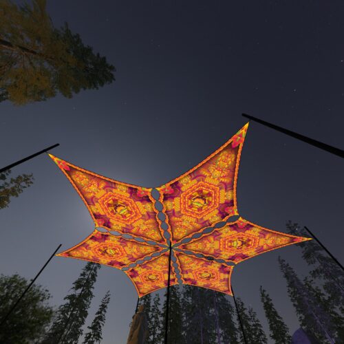 LB-DM02 - 6 Diamonds Canopy Set - UV-Reactive Flurescent Ceiling Decoration - 3D-Preview