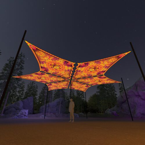 LB-DM02 - 6 Diamonds Canopy Set - UV-Reactive Flurescent Ceiling Decoration - 3D-Preview