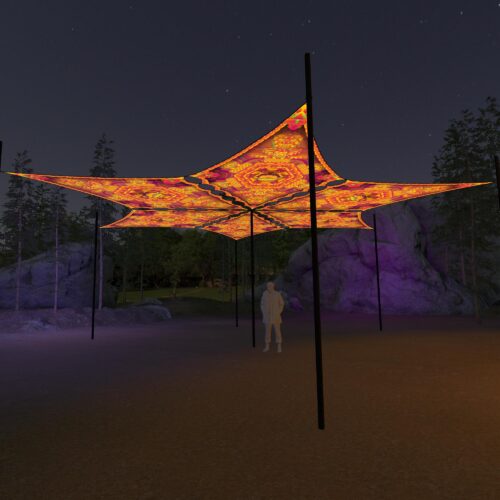 LB-DM02 - 6 Diamonds Canopy Set - UV-Reactive Flurescent Ceiling Decoration - 3D-Preview