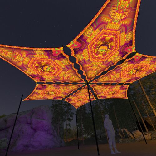 LB-DM02 - 6 Diamonds Canopy Set - UV-Reactive Flurescent Ceiling Decoration - 3D-Preview