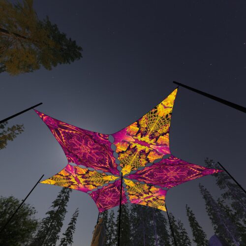 LB-DM03 and LB-DM01 - 6 Diamonds Canopy Set - UV-Reactive Flurescent Ceiling Decoration - 3D-Preview