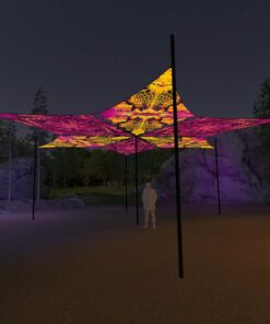 LB-DM03 and LB-DM01 - 6 Diamonds Canopy Set - UV-Reactive Flurescent Ceiling Decoration - 3D-Preview