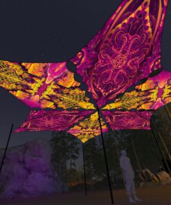 LB-DM03 and LB-DM01 - 6 Diamonds Canopy Set - UV-Reactive Flurescent Ceiling Decoration - 3D-Preview