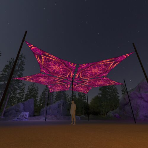 LB-DM03 - 6 Diamonds Canopy Set - UV-Reactive Flurescent Ceiling Decoration - 3D-Preview