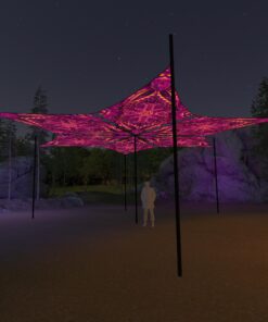 LB-DM03 - 6 Diamonds Canopy Set - UV-Reactive Flurescent Ceiling Decoration - 3D-Preview