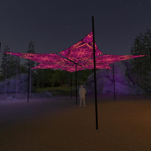 LB-DM03 - 6 Diamonds Canopy Set - UV-Reactive Flurescent Ceiling Decoration - 3D-Preview