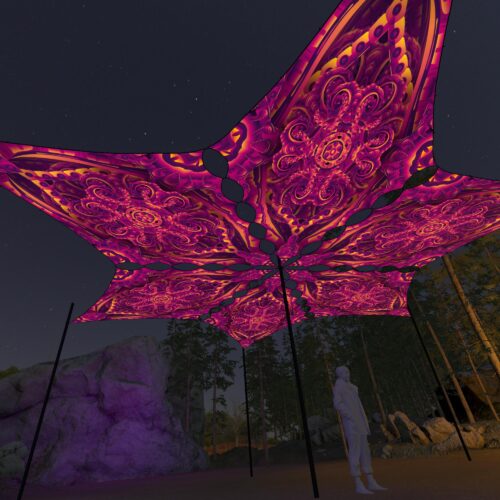 LB-DM03 - 6 Diamonds Canopy Set - UV-Reactive Flurescent Ceiling Decoration - 3D-Preview