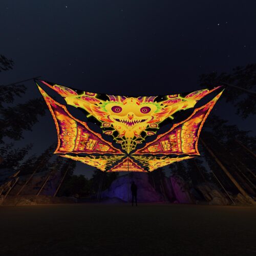 LB-TR01 and LB-TR02 - 6 Triangles Canopy Set - UV-Reactive Flurescent Ceiling Decoration - 3D-Preview