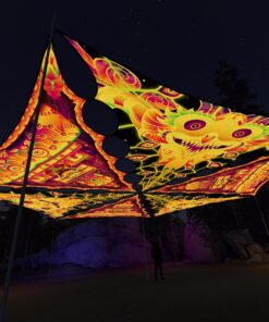 LB-TR01 and LB-TR02 - 6 Triangles Canopy Set - UV-Reactive Flurescent Ceiling Decoration - 3D-Preview