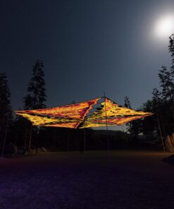 LB-TR01 and LB-TR02 - 6 Triangles Canopy Set - UV-Reactive Flurescent Ceiling Decoration - 3D-Preview