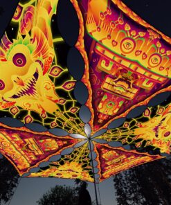 LB-TR01 and LB-TR02 - 6 Triangles Canopy Set - UV-Reactive Flurescent Ceiling Decoration - 3D-Preview