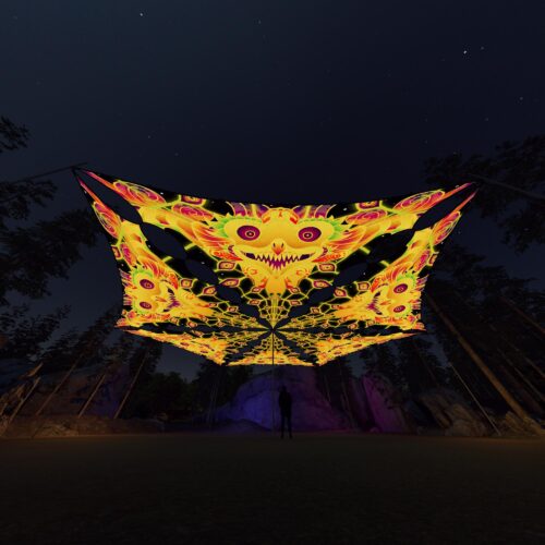 LB-TR01 - 6 Triangles Canopy Set - UV-Reactive Flurescent Ceiling Decoration - 3D-Preview