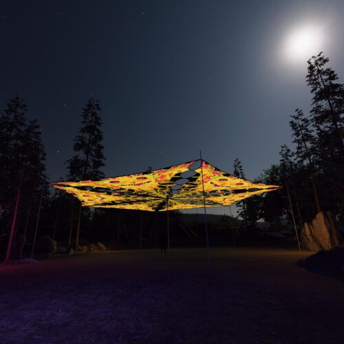 LB-TR01 - 6 Triangles Canopy Set - UV-Reactive Flurescent Ceiling Decoration - 3D-Preview